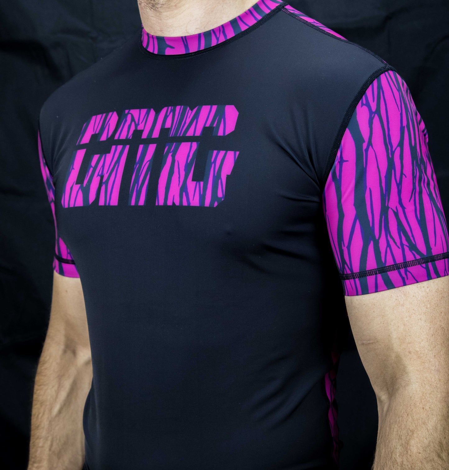 Cracked Neon No-Gi BJJ Short Sleeve Rash Guard - 100 Series Print