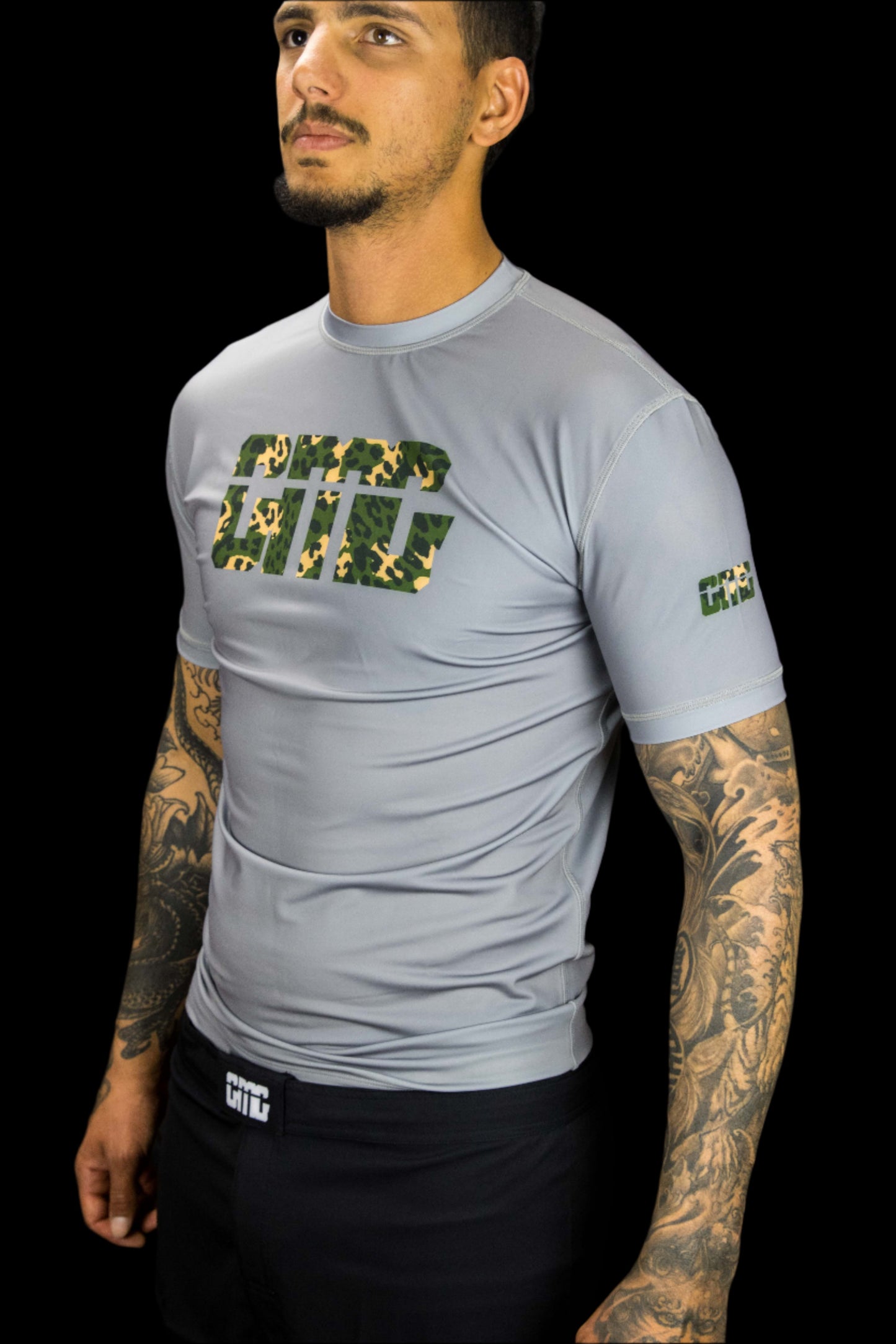 Gun Metal Grey No-Gi BJJ Short Sleeve Rash Guard