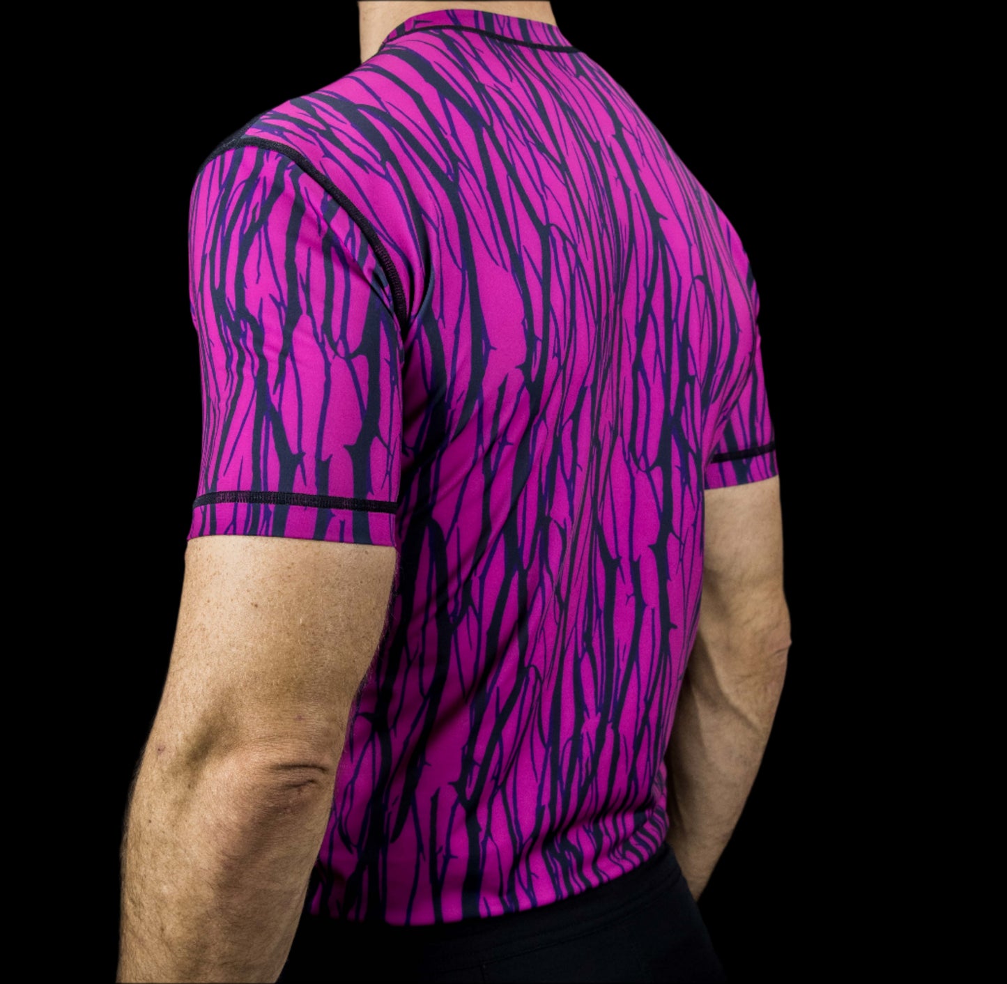 Cracked Neon No-Gi BJJ Short Sleeve Rash Guard - 100 Series Print