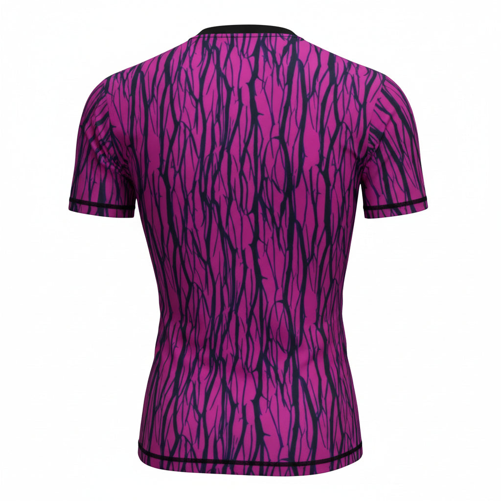 Cracked Neon No-Gi BJJ Short Sleeve Rash Guard - 100 Series Print