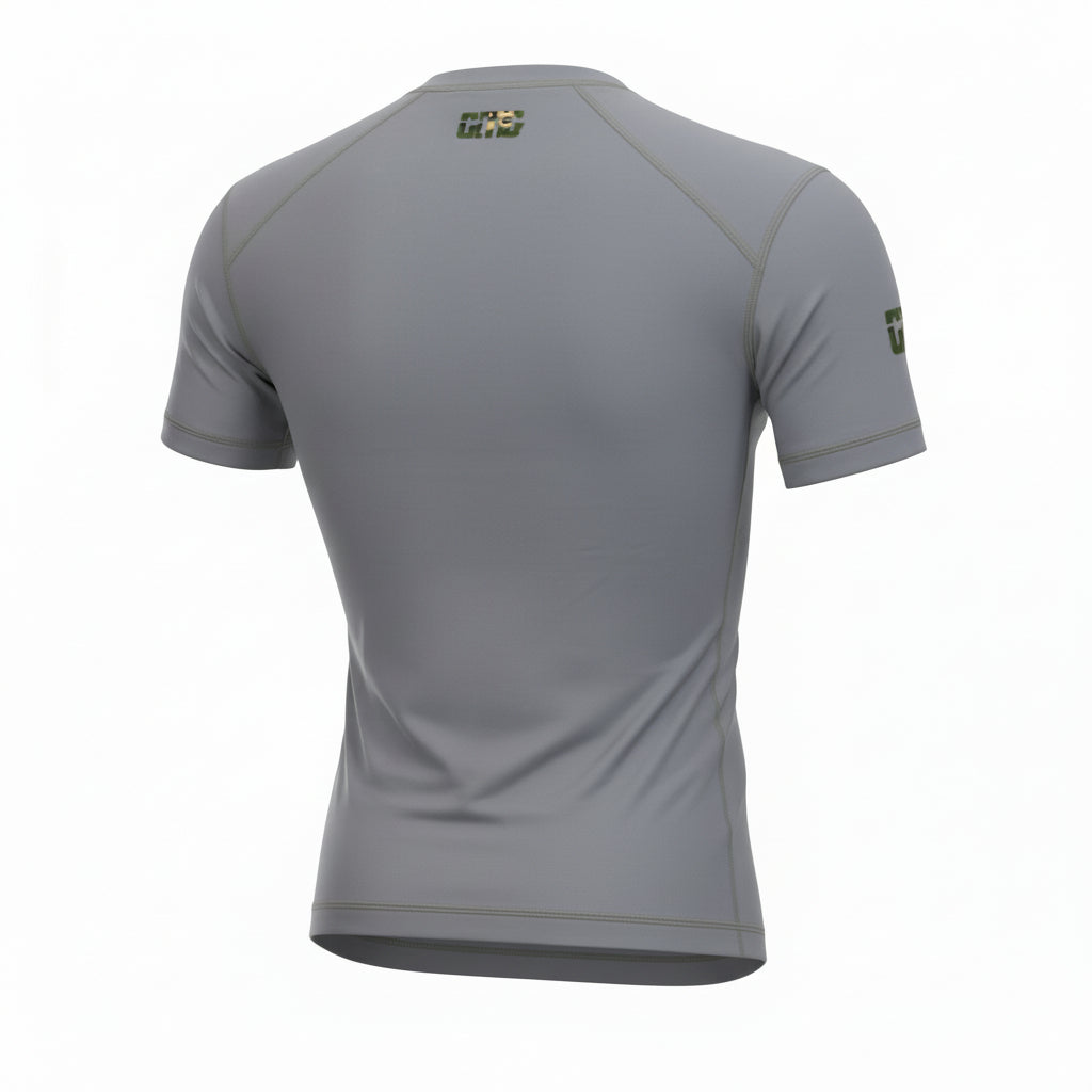 Gun Metal Grey No-Gi BJJ  Short Sleeve Rash Guard